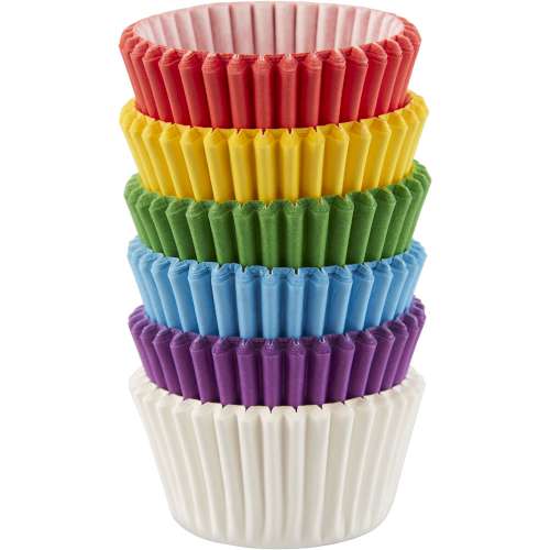 Rainbow Mini Cupcake Papers - Click Image to Close